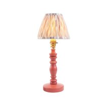 Laredo Neutral 16cm Shade Wood Table Lamp In Pink Clay