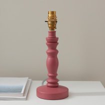 Laredo Neutral 16cm Shade Wood Table Lamp In Pink Clay