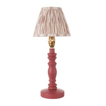 Laredo Neutral 16cm Shade Wood Table Lamp In Pink Clay