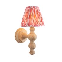 Laredo Coral Pink 16cm Shade Wood Wall Light In Natural Ash