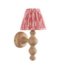 Laredo Coral Pink 16cm Shade Wood Wall Light In Natural Ash