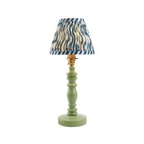 Riyadh Marlin Blue 16cm Shade Wood Table Lamp In Cotswold Green