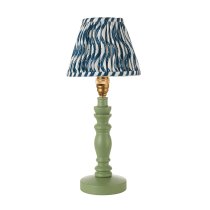 Riyadh Marlin Blue 16cm Shade Wood Table Lamp In Cotswold Green