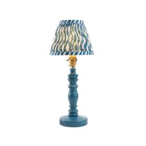 Riyadh 16cm Shade Wood Table Lamp In Marlin Blue