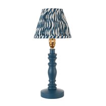 Riyadh 16cm Shade Wood Table Lamp In Marlin Blue