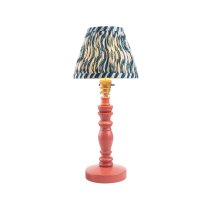 Riyadh Marlin Blue 16cm Shade Wood Table Lamp In Pink Clay