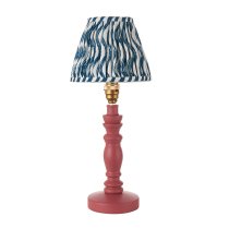 Riyadh Marlin Blue 16cm Shade Wood Table Lamp In Pink Clay