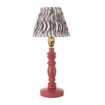 Riyadh Pearl Grey 16cm Shade Wood Table Lamp In Pink Clay