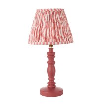 Riyadh Coral Pink 20cm Shade Wood Table Lamp In Pink Clay