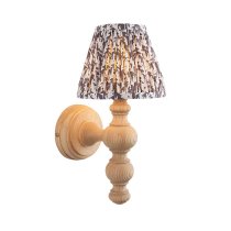 Lincoln Pearl Grey 16cm Shade Wood Wall Light In Natural Ash