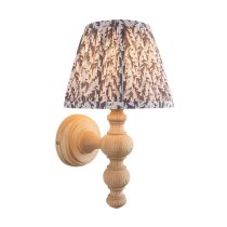 Lincoln Pearl Grey 20cm Shade Wood Wall Light In Natural Ash