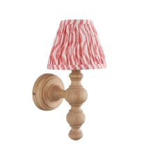 Riyadh Coral Pink 16cm Shade Wood Wall Light In Natural Ash