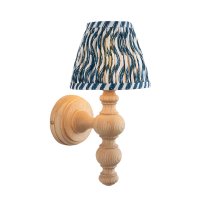 Riyadh Marlin Blue 16cm Shade Wood Wall Light In Natural Ash