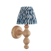 Riyadh Marlin Blue 16cm Shade Wood Wall Light In Natural Ash