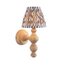 Riyadh Pearl Grey 16cm Shade Wood Wall Light In Natural Ash