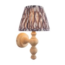 Laredo Pearl Grey 20cm Shade Wood Wall Light In Natural Ash