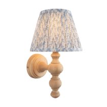 Lincoln Shell Bay Blue 20cm Shade Wood Wall Light In Natural Ash