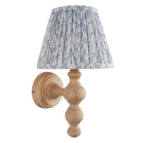 Lincoln Shell Bay Blue 20cm Shade Wood Wall Light In Natural Ash