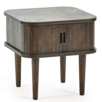 Allen Wooden Side Table Square With Storage In Dark Oak