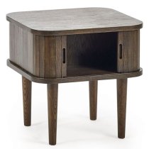 Allen Wooden Side Table Square With Storage In Dark Oak