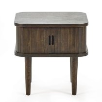 Allen Wooden Side Table Square With Storage In Dark Oak