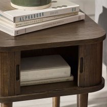 Allen Wooden Side Table Square With Storage In Dark Oak