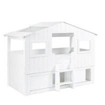 Acorn Wooden Treehouse Midsleeper Bunk Bed And Storage In White