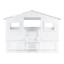 Acorn Wooden Treehouse Midsleeper Bunk Bed And Storage In White