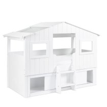 Acorn Wooden Treehouse Midsleeper Bunk Bed And Storage In White