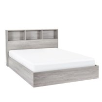 Baara Wooden Ottoman Storage Double Bed In Grey Oak