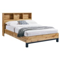 Baara Wooden Ottoman Storage King Size Bed In Light Oak