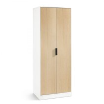 Akron Wooden Wardrobe With 2 Doors In White And Oak