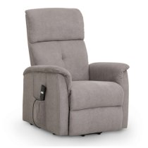 Alcoa Chenille Fabric Electric Rise And Recliner Chair In Taupe