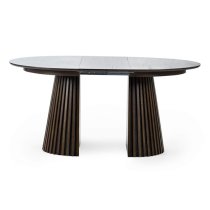 Allen Extending Wooden Dining Table Round In Dark Oak