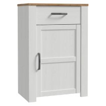 Bogota Wooden Shoe Cabinet With 1 Door 1 Drawer In White And Oak