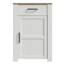 Bogota Wooden Shoe Cabinet With 1 Door 1 Drawer In White And Oak