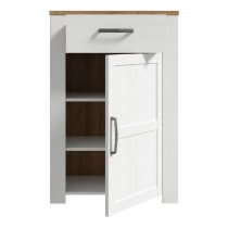 Bogota Wooden Shoe Cabinet With 1 Door 1 Drawer In White And Oak