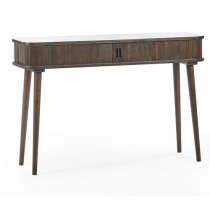 Allen Wooden Console Table With Storage In Dark Oak