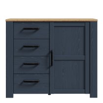 Bogota Wooden Sideboard With 1 Door 4 Drawers In Navy And Oak