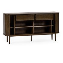 Allen Wooden Sideboard With 2 Sliding Doors 2 Drawers In Dark Oak