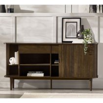 Allen Wooden Sideboard With 2 Sliding Doors 2 Drawers In Dark Oak