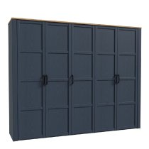 Bogota Wooden Wardrobe With 5 Doors In White And Oak