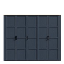 Bogota Wooden Wardrobe With 5 Doors In White And Oak