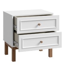 Waldorf Wooden Bedside Cabinet With 2 Drawers In Light Grey Oak