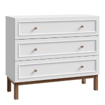 Waldorf Wooden Chest Of 3 Drawers In Light Grey And Oak