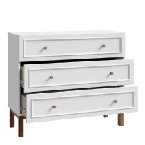 Waldorf Wooden Chest Of 3 Drawers In Light Grey And Oak