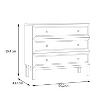 Waldorf Wooden Chest Of 3 Drawers In Light Grey And Oak