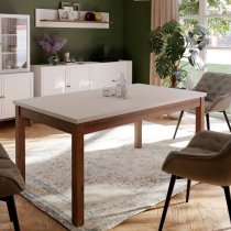 Waldorf Wooden Extending Dining Table in Light Grey And Oak