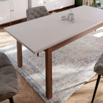 Waldorf Wooden Extending Dining Table in Light Grey And Oak