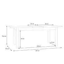 Waldorf Wooden Extending Dining Table in Light Grey And Oak